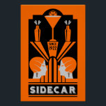 Póster Sidecar Cocktail Art Deco<br><div class="desc">Sidecar Cocktail Art Deco. © Copyright HGIFY | Apenas Lojas HGI. Todos os Direitos Reservados. Arte Profissional Original. Excelente como decor de parede,  decor de bar ou como presente.</div>