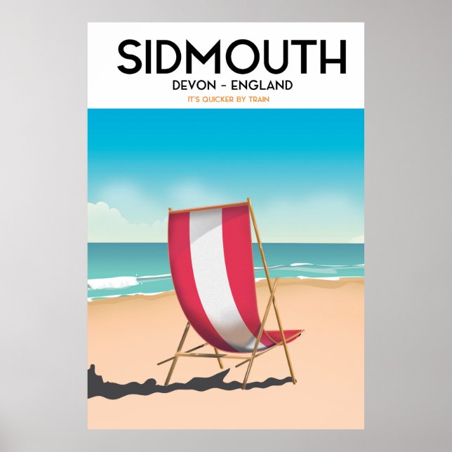 Poster Sidmouth, devon, cartaz de viagem vintage (Frente)