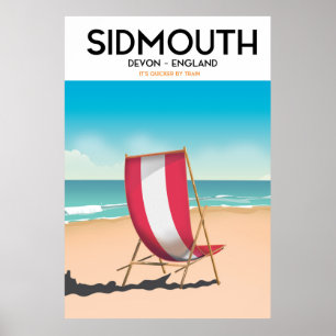 Poster Sidmouth, devon, viagens vintage