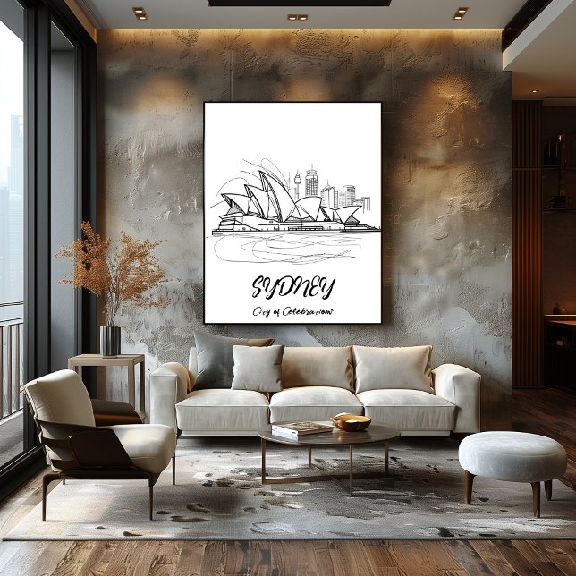 Póster Sídney: Ciudad de Celebraciones - Arte Lineal (Criador carregado)