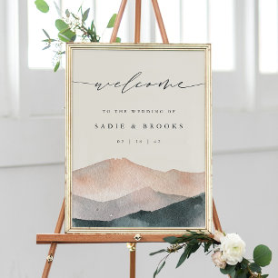 Poster Sierra Dusk Placa de Boas-Vindas para Casamento