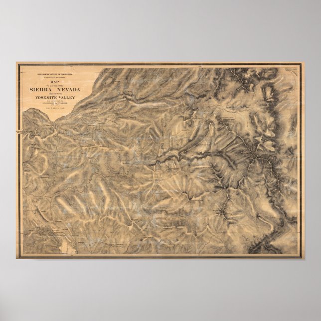 Póster Sierra Nevada adjacente ao Vale de Yosemite (Frente)