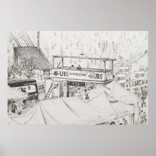 Póster Sierre à raça da montanha de Zinal o revestiment