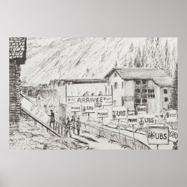 Póster Sierre para Zinal Mountain Race O Fim de 2009 (Frente)