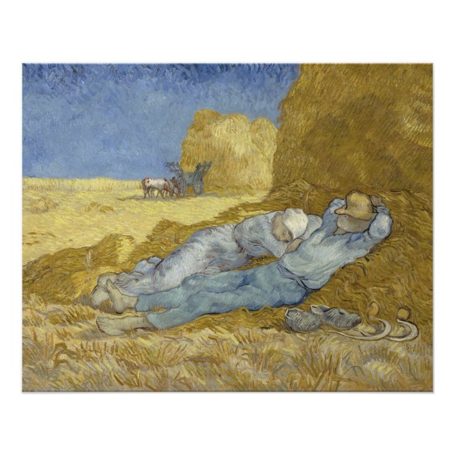 Póster Siesta após Millet por Vincent Van Gogh (Frente)