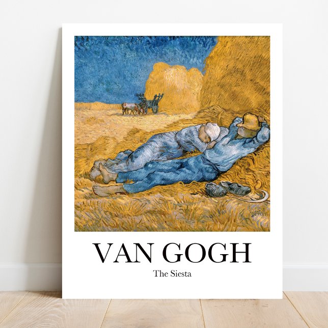 Poster Siesta de Vincent van Gogh (
Dreamy Van Gogh "Siesta" poster. Vibrant colors, Provence landscape, napping worker. Museum quality)