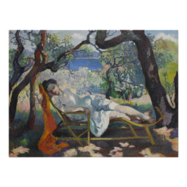 Póster Siesta (Lady Sleeping in a Mediterranean Garden)