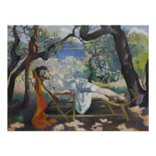 Póster Siesta (Lady Sleeping in a Mediterranean Garden)