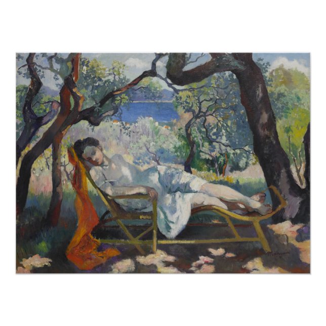 Póster Siesta (Lady Sleeping in a Mediterranean Garden) (Frente)