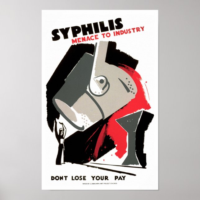 Poster Sífilis ~ Menace para a indústria (Frente)
