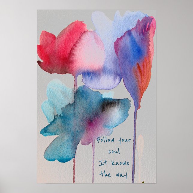 Poster Siga a citação da alma das flores azuis (Frente)