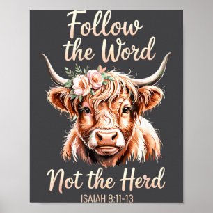 Poster Siga a Palavra Não o Rebanho Bíblias Cristãs de Va