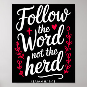 Poster Siga A Palavra Não O Rebanho Cristão Vaca Bíblia V
