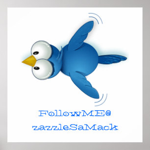 Póster Siga-me no Twitter @ Seu Nome de Usuário