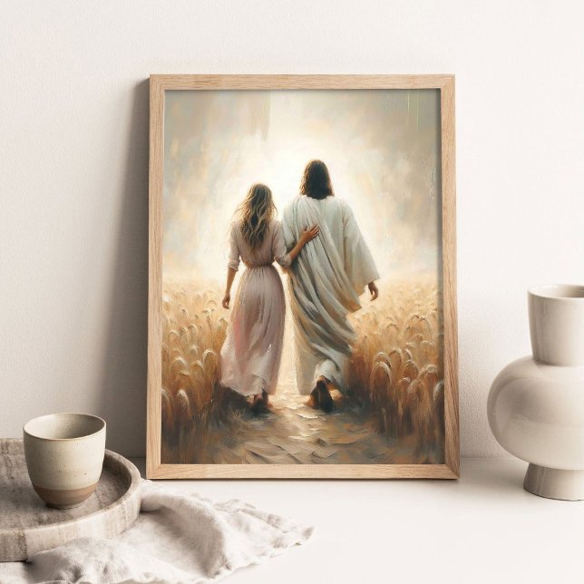 Poster Siga-O, Pintura Cristã, Jesus e Mulher, (Criador carregado)