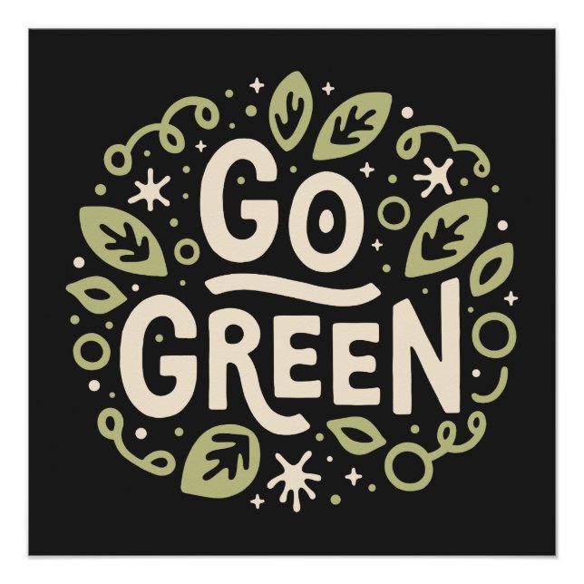 Póster Siga uma estética ecológica verde (Frente)