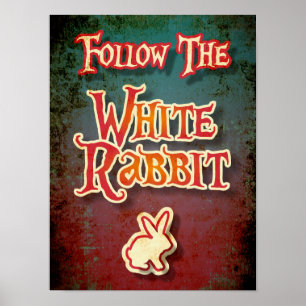Poster Sigam o Coelho Branco, fofo e engraçadinho