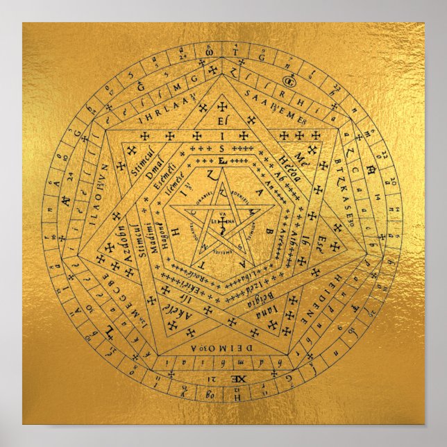 Poster Sigillum Dei Seal de Deus Angelic John Dee Diagram (Frente)