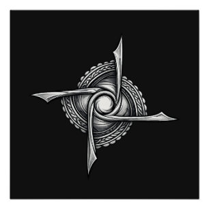 Póster Sigilo de Lâmina Espiral – Símbolo Rotacional Abst