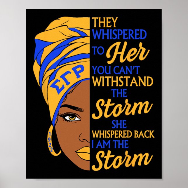 Poster Sigma Gamma Rho Trioridade História Negra Mulheres (Frente)
