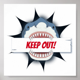 Poster Sign Keep Out do Shark