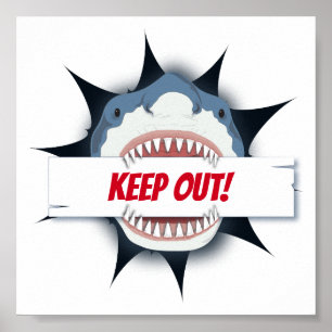 Poster Sign Keep Out do Shark