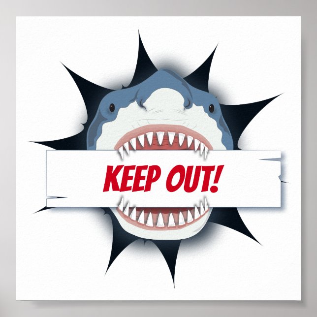 Poster Sign Keep Out do Shark (Frente)