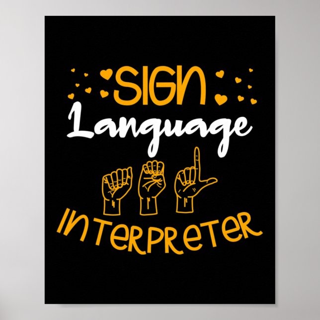 Poster Sign Language Interpreter Daf Sign Language Aware (Frente)