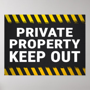 Poster Sign Out da Propriedade Privada