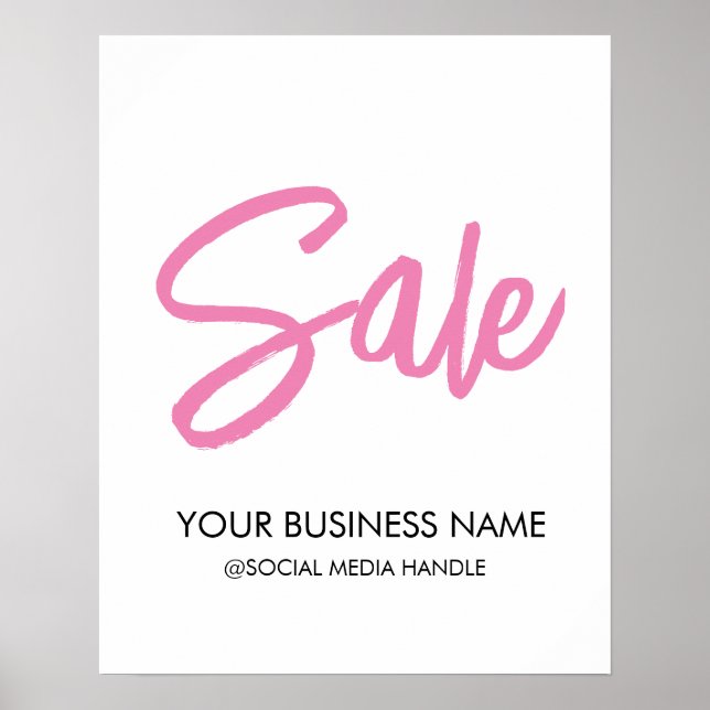 Poster Sign with Business Name & Social Media Handle (Sin (Frente)