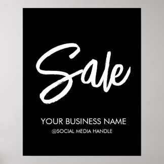 Poster Sign with Business Name & Social Media Handle (Sin