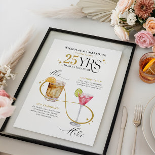 Poster Signature Bebe Casamento Aniversário Menu Cocktail