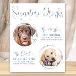 Poster Signature Bebe Casamento de Pet Azul Moderno Dusty<br><div class="desc">Signature Cocktails vindo de seus animais de estimação! Inclua seu melhor cachorro, melhor gato e qualquer animal de estimação no seu casamento com seu próprio bar de bebida para seus hóspedes. Perfeito para amantes de cães, e um bar especial de cães será um sucesso no seu casamento. Escrita azul empoeirada...</div>