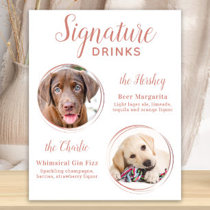 Poster Signature Bebe Elegante Rosa Dourado Casamento de 