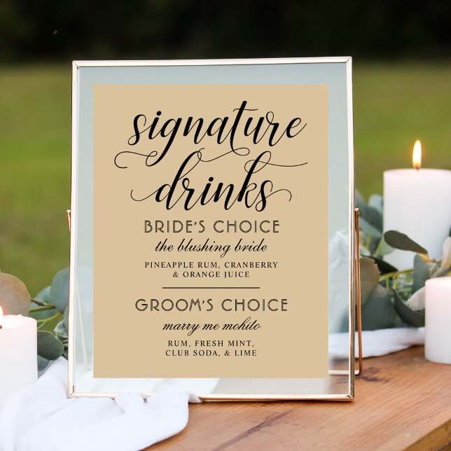 Póster Signature Bebe moderno Kraft e Black Script (Criador carregado)