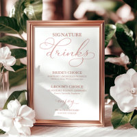 Signature Bebe Rosa Gold Foil Sinal de Casamento