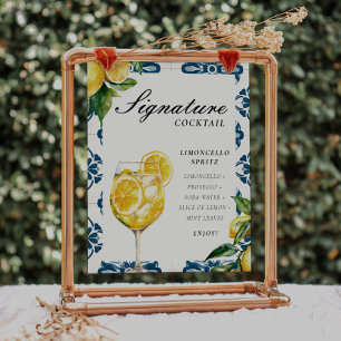 Poster Signature Cocktail Limocello Spritz Positano Sinal
