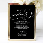 Poster Signature Cocktails Black White Wedding Sign<br><div class="desc">Uma simples placa de coquetel de assinatura de casamento de caligrafia. Eu ofereço um serviço de personalização gratuito,  se você tiver perguntas ou solicitações especiais,  por favor,  sinta-se livre</div>