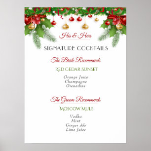Poster Signature Cocktails Casamento no inverno de Natal
