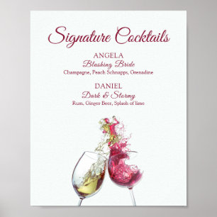 Poster Signature Cocktails Red and White Wine Dance