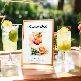 Poster Signature Drink Aperol Spritz Chá de panela