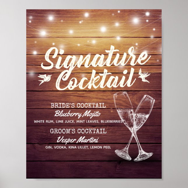 Poster Signature Drink Menu Champagne Vidro Madeira (Frente)