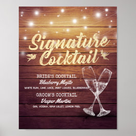 Poster Signature Drink Menu Champagne Vidro Madeira