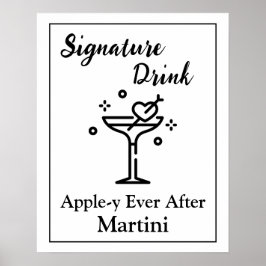 Poster Signature Drink Sign for Weding Bar Martini