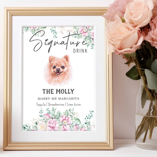 Poster Signature Drink Signature Pomeranian Dog (Criador carregado)