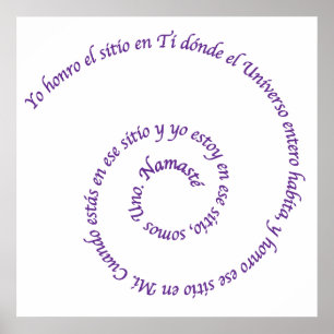 Póster Significado de Namaste' en Español