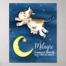 Poster Significado do nome Milagre fantasia arte de vaca