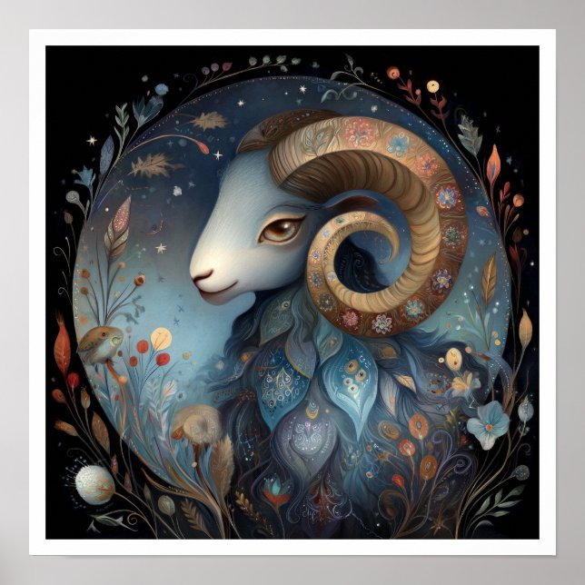 Poster Signo de Áries Astrologia Celestial (Frente)