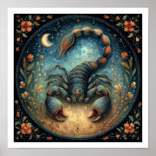 Poster Signo de Escorpião Zodiac Astrologia Celestial