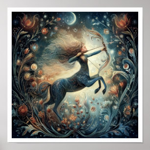 Poster Signo de Sagitário Astrologia Celestial